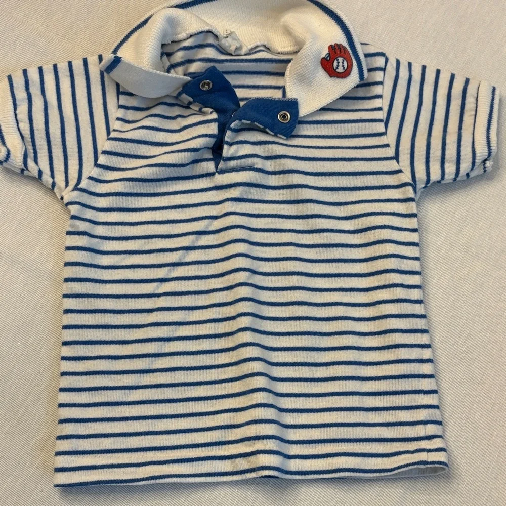 Striped Vintage 2T Polo Shirt Set - Blue, Red, Green